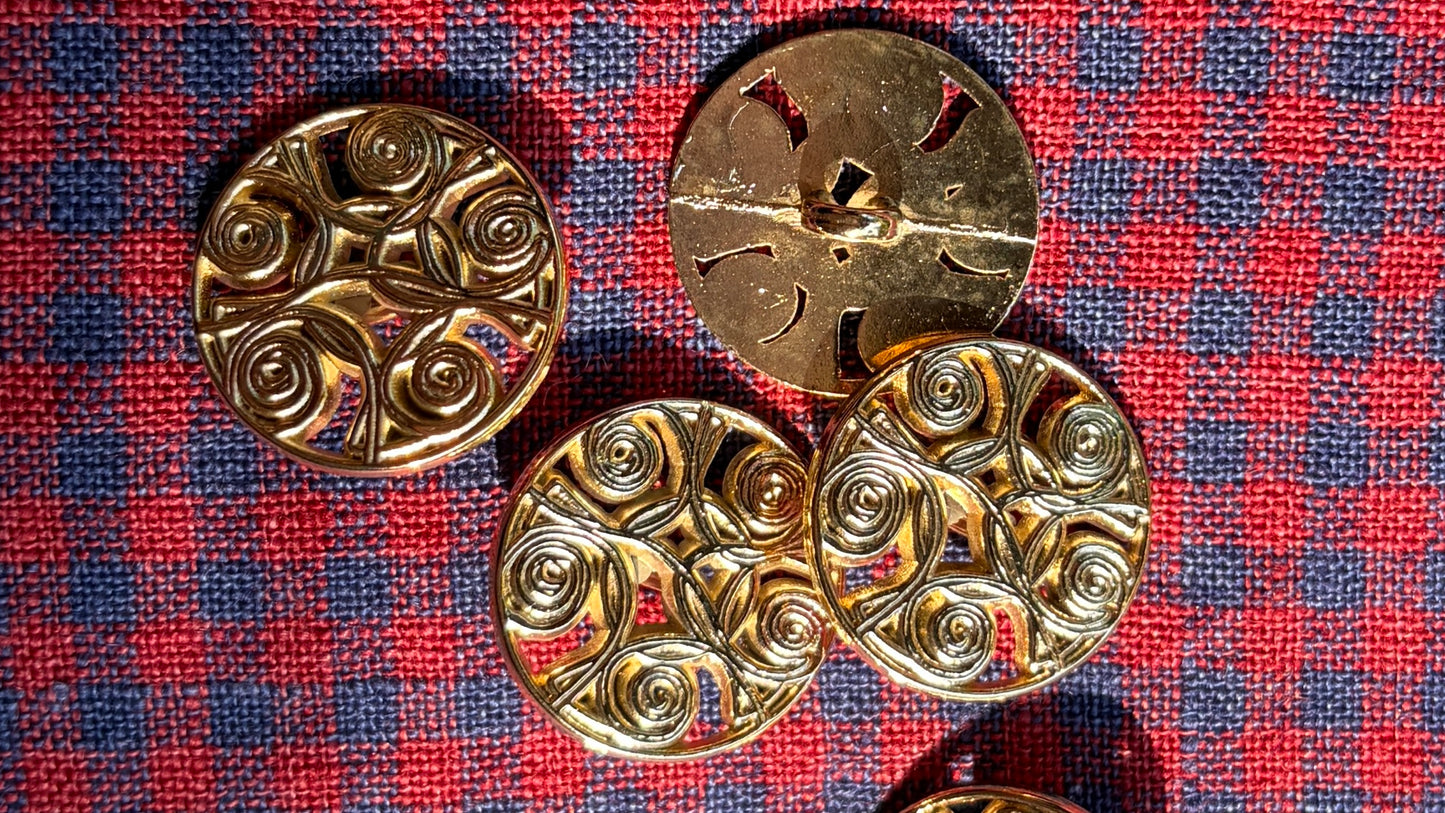Gold Shank Button with Swirls