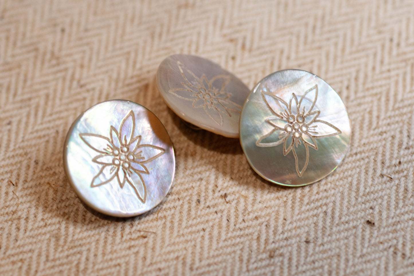 Etched Mother of Pearl Shirt / Blouse Button
