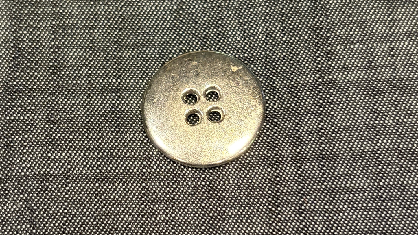 Silver Disc Button in 3 Sizes
