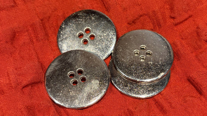 Silver Disc Button in 3 Sizes