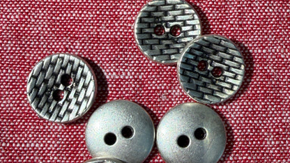 Silver Woven-Look Button