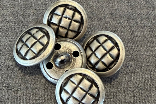 Metal Button with Quilted Texture