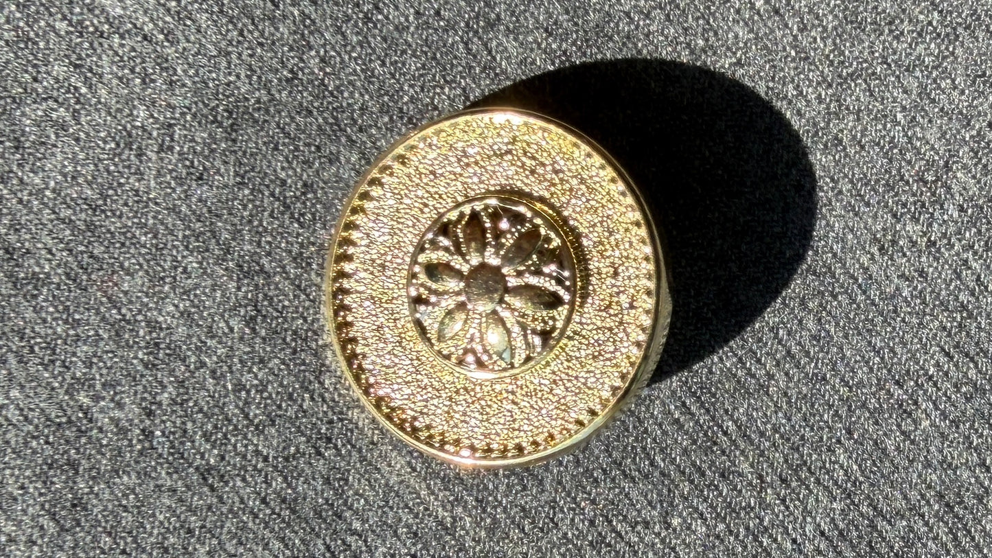 Gold Shank Button with Centre Flower