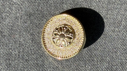 Gold Shank Button with Centre Flower