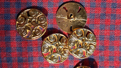 Gold Shank Button with Swirls