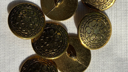 Gold Shank Button with Textured Pattern