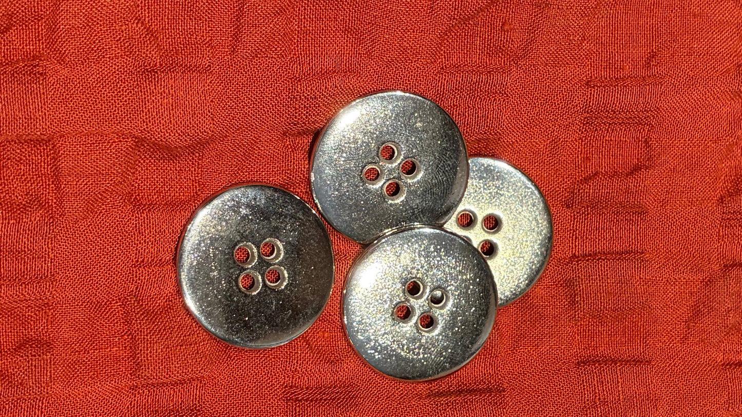 Silver Disc Button in 3 Sizes