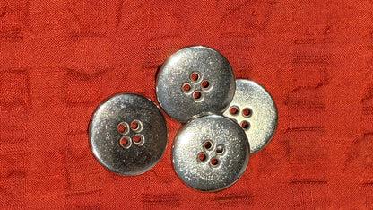 Silver Disc Button in 3 Sizes