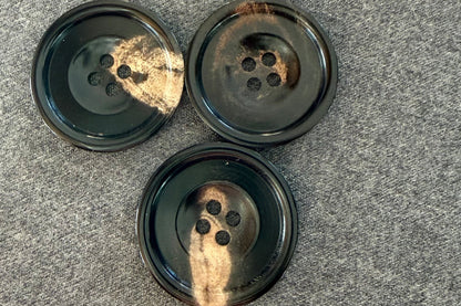 Natural Horn Button with Polished Finish (Three Sizes)