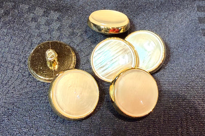 Pearl and Gold Shank Button (Set of 6)