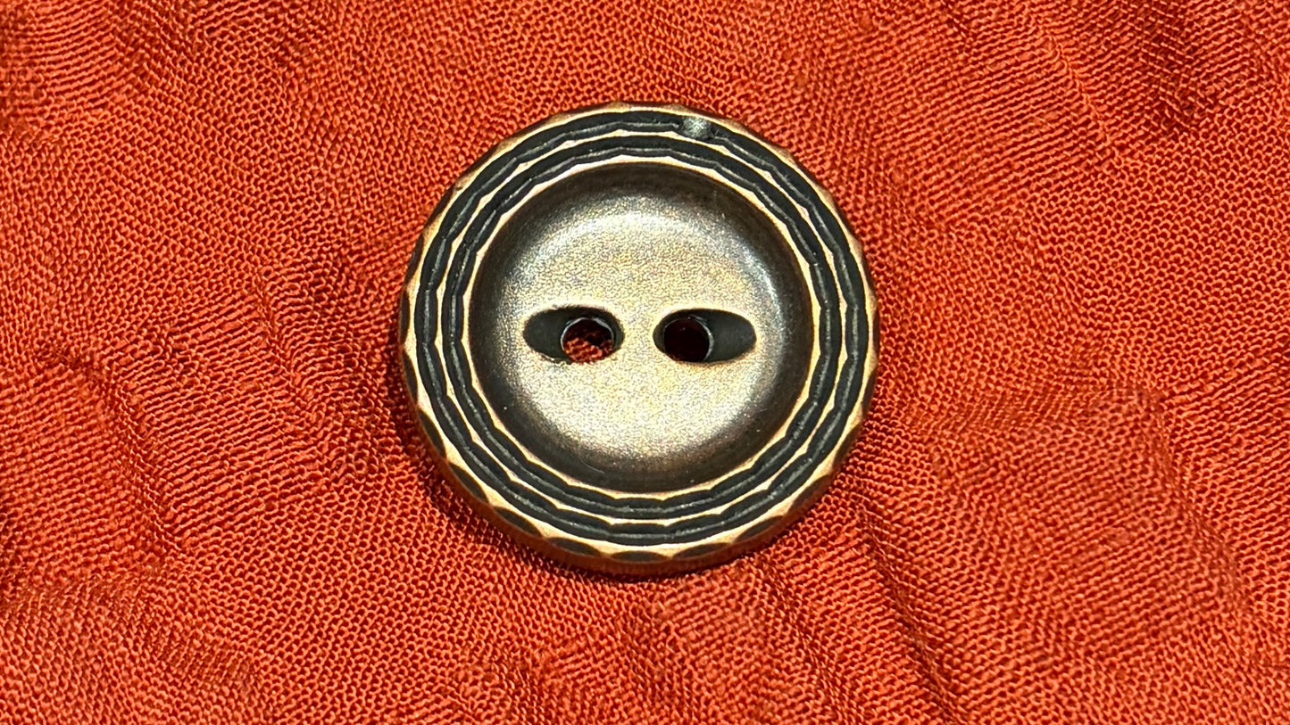 Bronze Two-hole Button with a Textured Edge