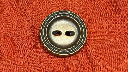 Bronze Two-hole Button with a Textured Edge