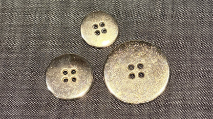 Silver Disc Button in 3 Sizes