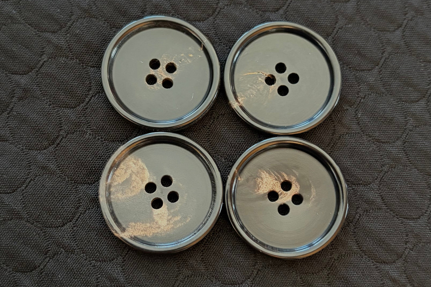 Natural Horn Button with Polished Finish (Three Sizes)