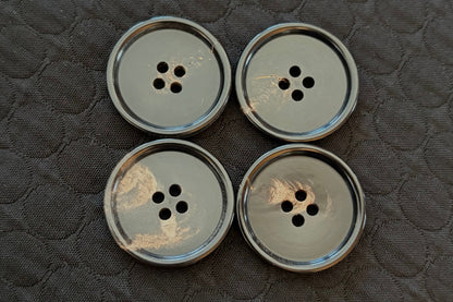 Natural Horn Button with Polished Finish (Three Sizes)