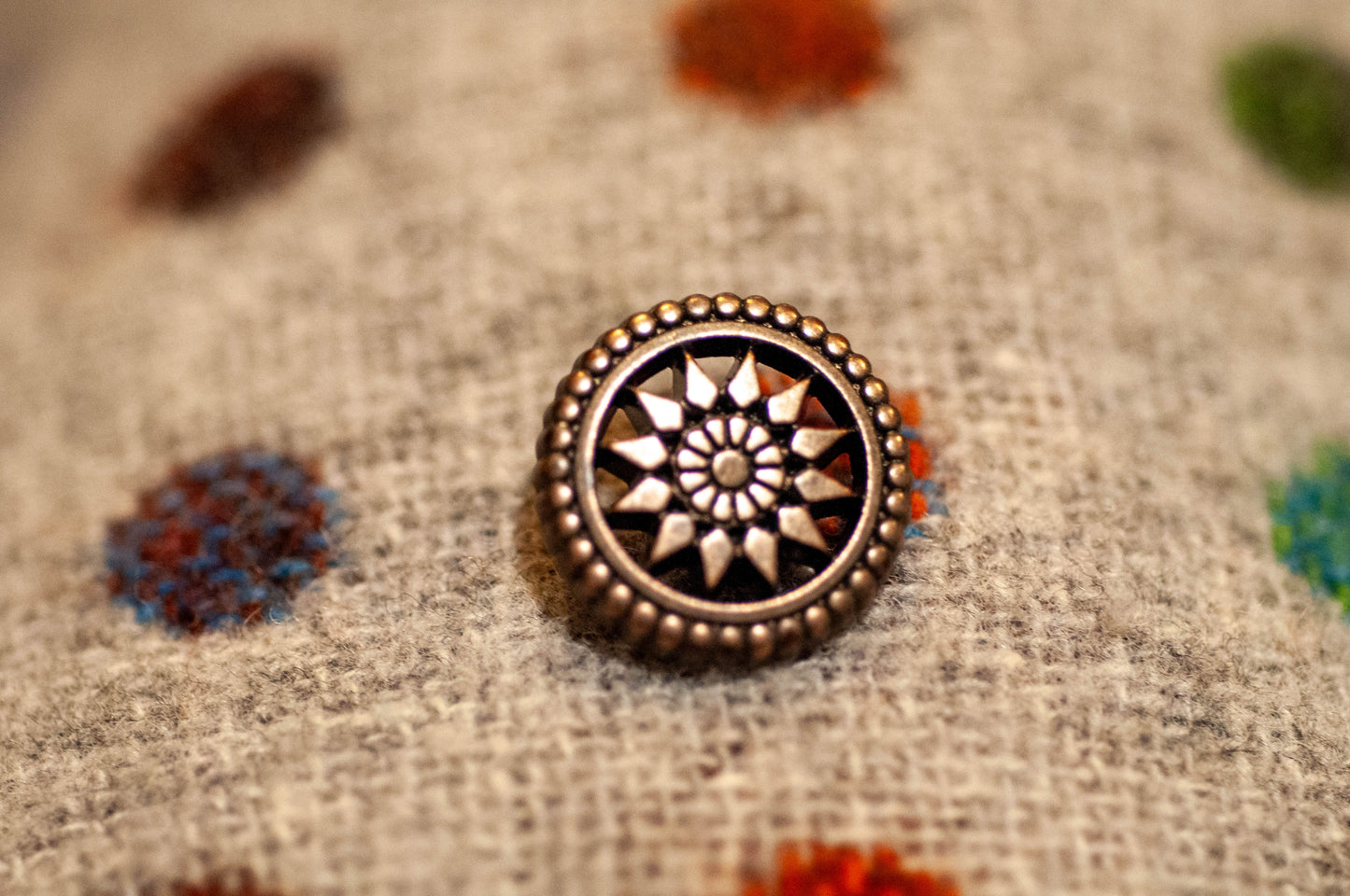 Dark Silver Shank Button