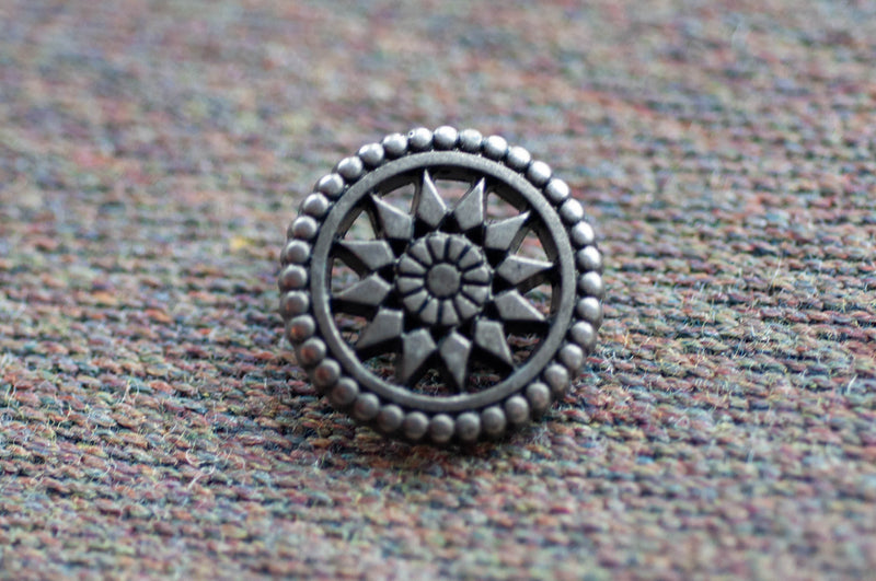 Dark Silver Shank Button