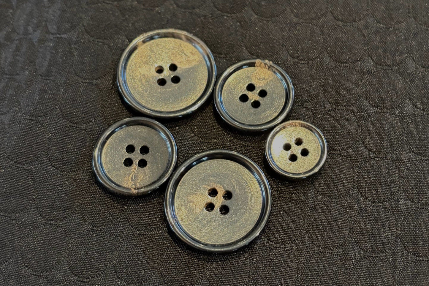 Natural Horn Button with Polished Finish (Three Sizes)