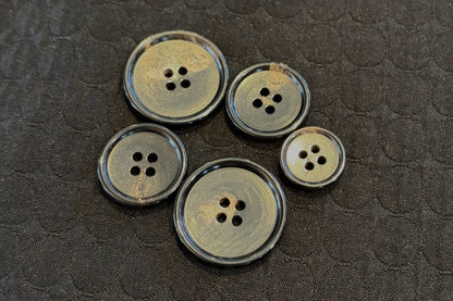 Natural Horn Button with Polished Finish (Three Sizes)