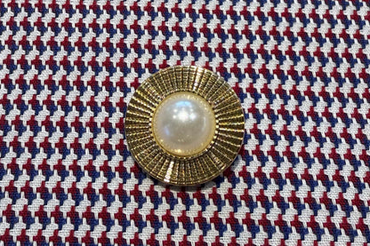 Ornate Gold and Pearl Shank Button (Set of 6)