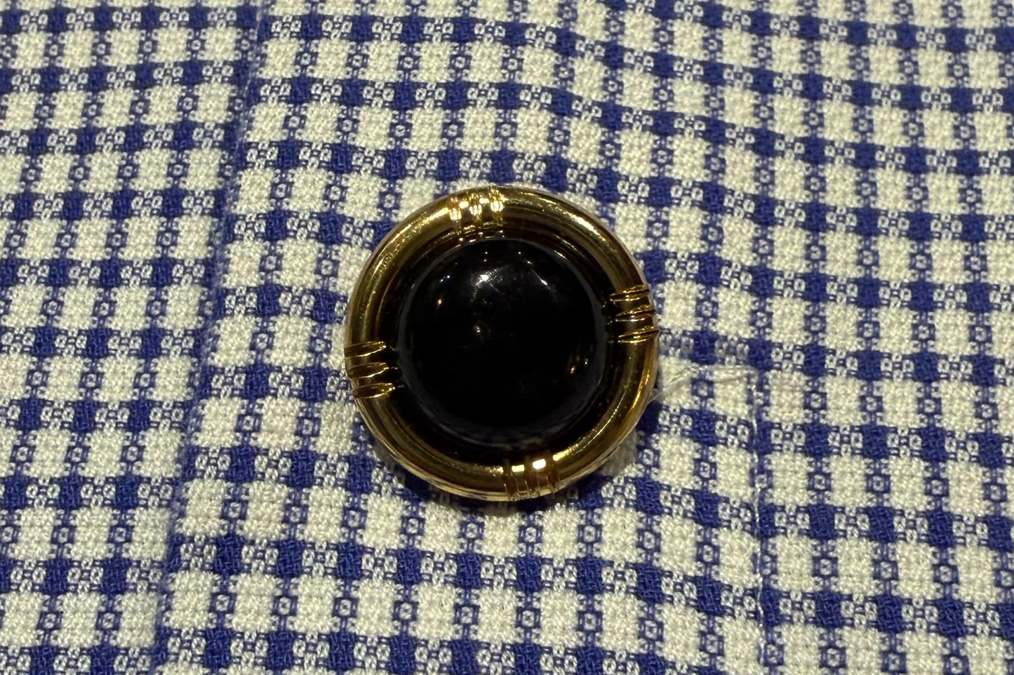 Black and Gold Shank Button (Set of 9)