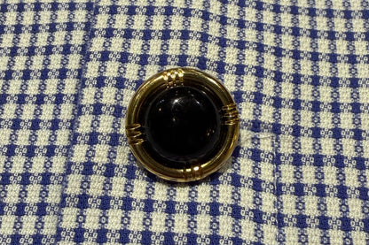 Black and Gold Shank Button (Set of 9)