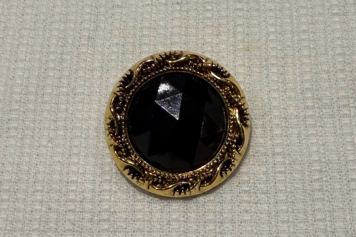 Black and Gold Shank Button (Set of 6)