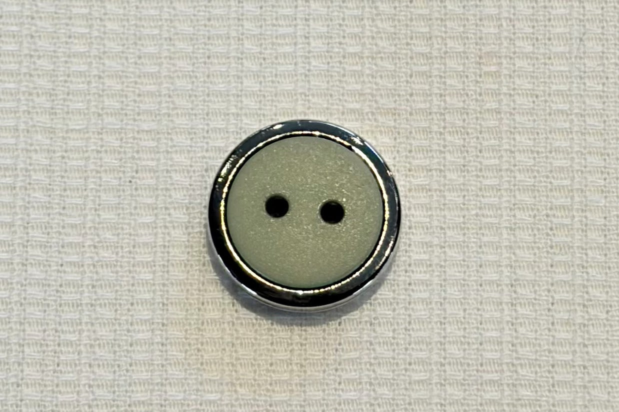 Resin Button with Silver Frame (Five Colours)