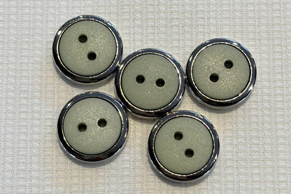 Resin Button with Silver Frame (Five Colours)