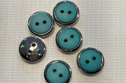 Resin Button with Silver Frame (Five Colours)